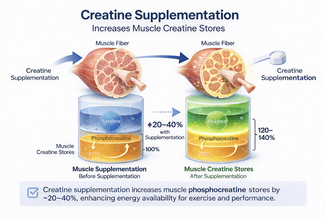 creatine supplementation and muscle creatine concentation